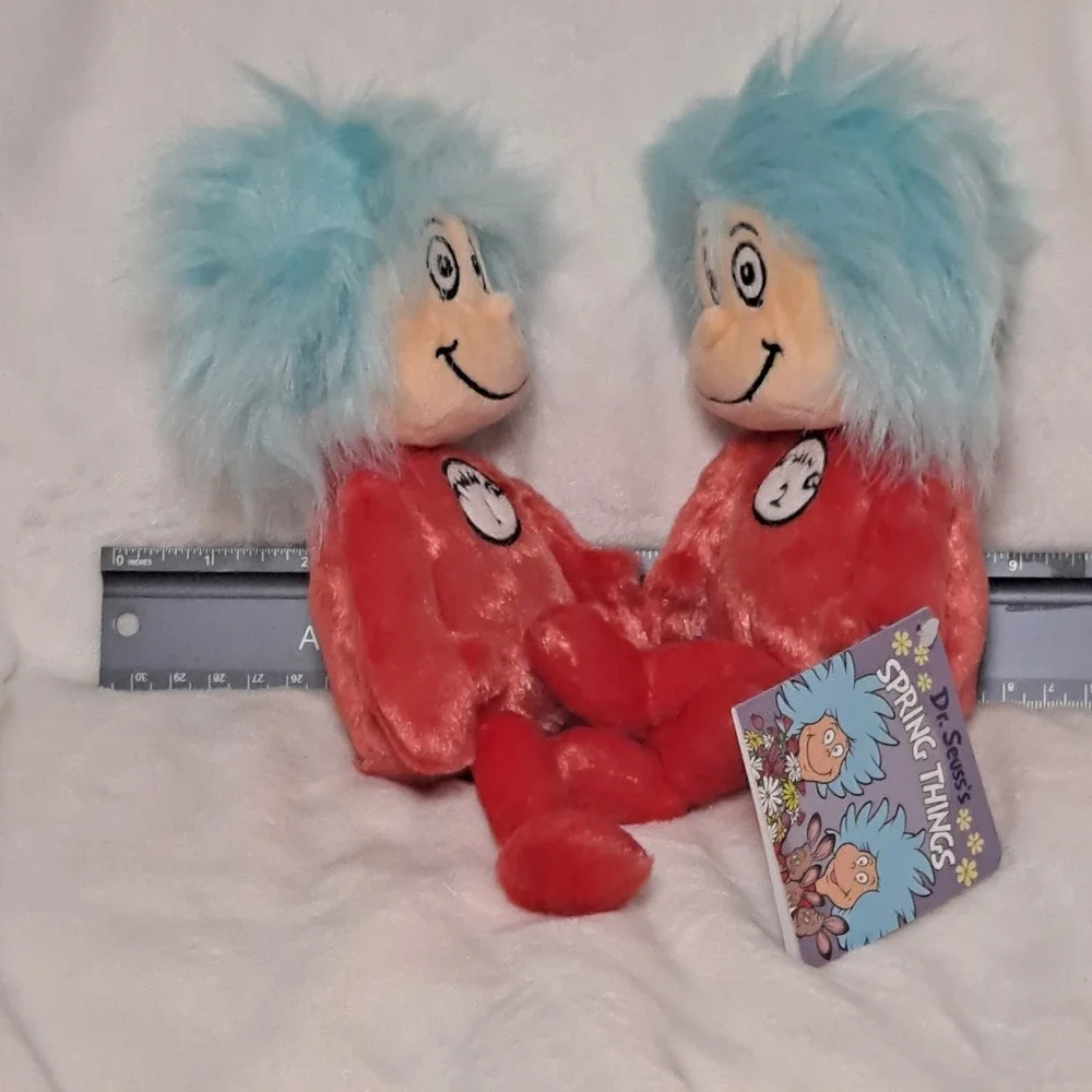 NWT! Dr. Suess Thing 1 & Thing 2 Dolls-Spring Things Book Characters